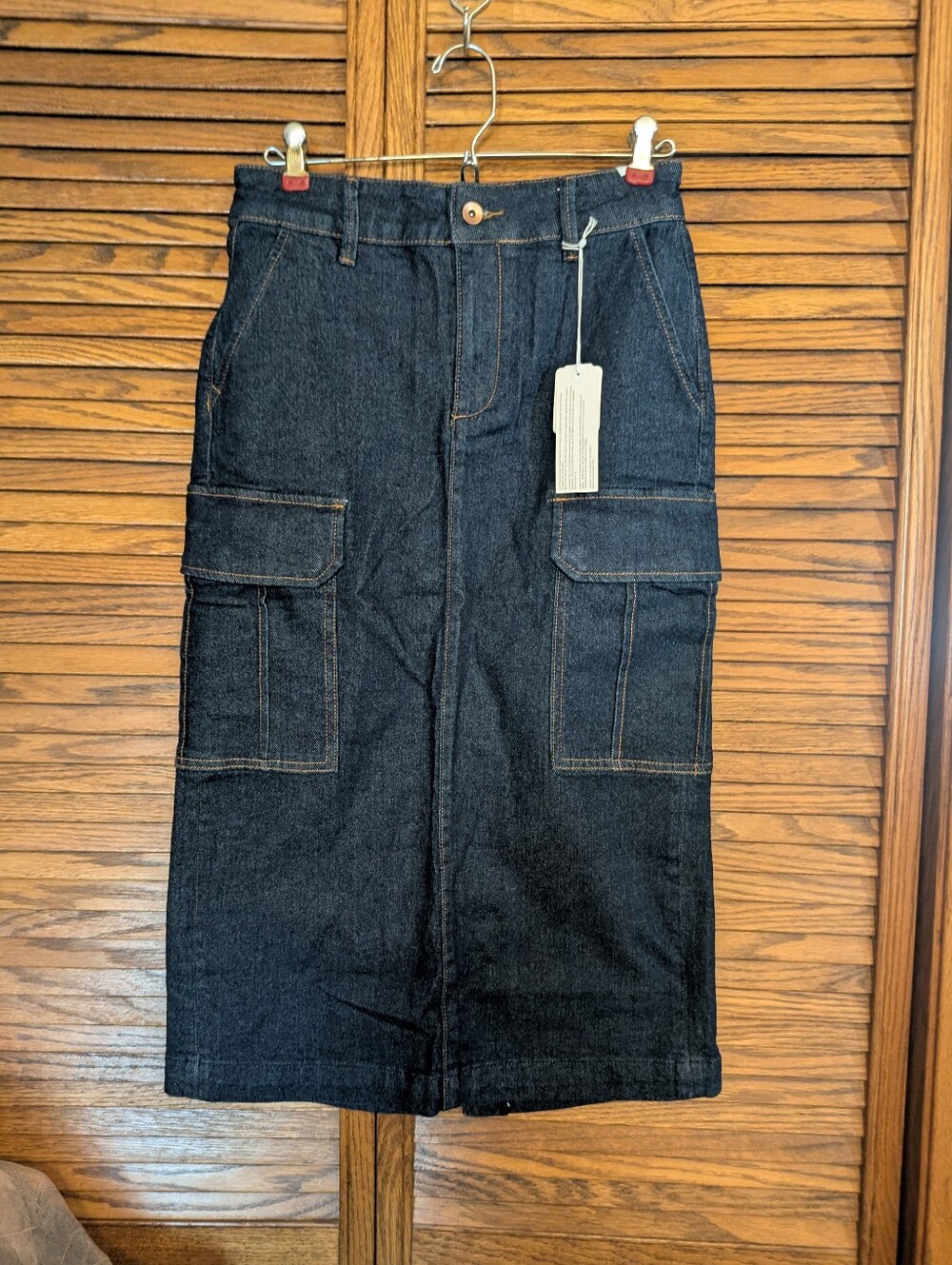 Sanctuary Denim New The Essential Cargo Skirt Denim‎ Size 25 Women's